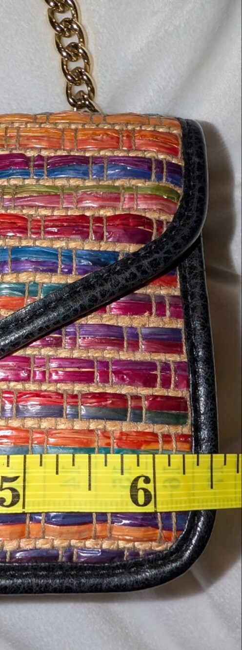 Henri Bendel Stripe Raffia Rainbow Crossbody Bag VGC - Picture 12 of 12